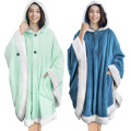 Custom sherpa wearable Sweatshirt Hooded Blanket with pocket